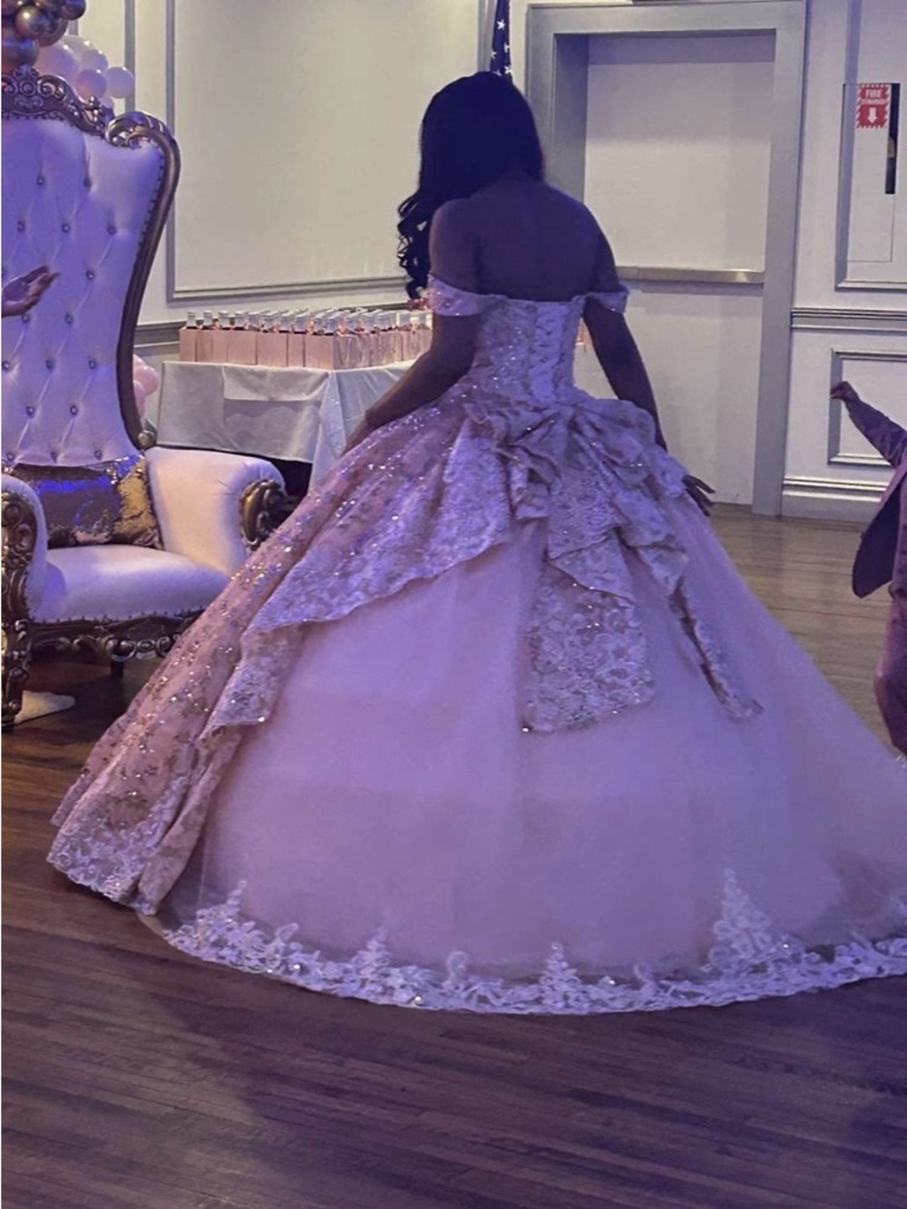 Elegant Off-Shoulder Pink Ball Gown Sweet 16/Quinceañera